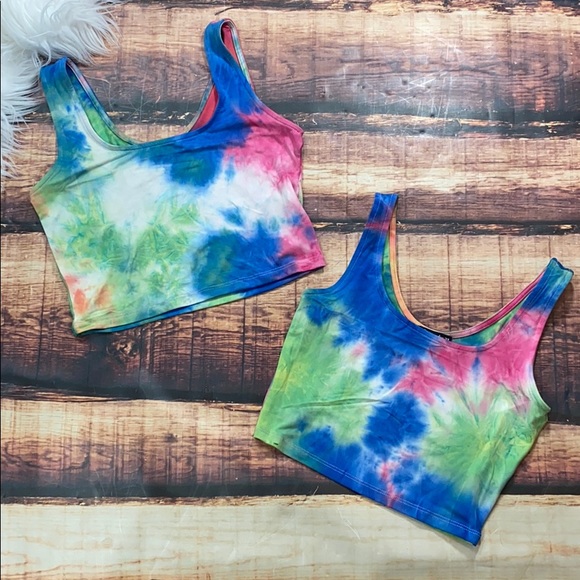 Tops - << Tie Dye Crop Top Tank - Tye Dye Shirt >>